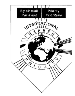 BY AIR MAIL PAR AVION PRIORITY PRIORITAIRE INTERNATIONAL EXPRES PRIORITY trademark