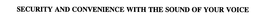 SECURITY AND CONVENIENCE WITH THE SOUND OF YOUR VOICE trademark