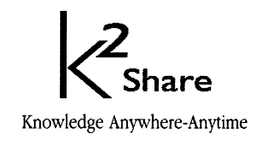 K2SHARE KNOWLEDGE ANYWHERE-ANYTIME trademark