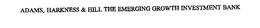 ADAMS, HARKNESS & HILL THE EMERGING GROWTH INVESTMENT BANK trademark