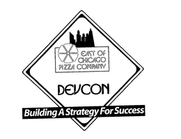 EAST OF CHICAGO PIZZA COMPANY DEVCON BUILDING A STRATEGY FOR SUCCESS trademark
