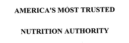 AMERICA'S MOST TRUSTED NUTRITION AUTHORITY trademark