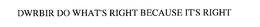 DWRBIR DO WHAT'S RIGHT BECAUSE IT'S RIGHT trademark