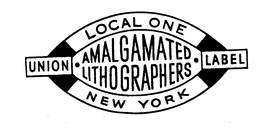LOCAL ONE NEW YORK AMALGAMATED LITHOGRAPHERS UNION LABEL trademark