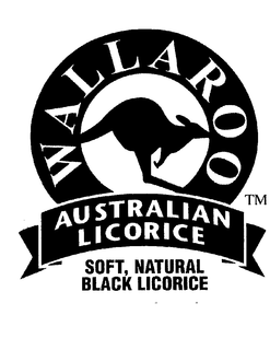 WALLAROO AUSTRALIAN LICORICE SOFT NATURAL BLACK LICORACE trademark