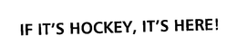 IF IT'S HOCKEY, IT'S HERE! trademark