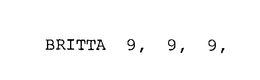 BRITTA 9, 9, 9, trademark