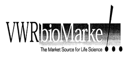 VWR BIOMARKE THE MARKET SOURCE FOR LIFESCIENCE trademark