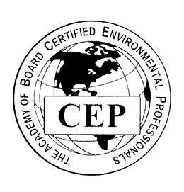 THE ACADEMY OF BOARD CERTIFIED ENVIRONMENTAL PROFESSIONALS CEP trademark