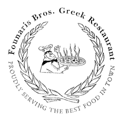 FOUNARIS BROS. GREEK RESTAURANT PROUDLY SERVING THE BEST FOOD IN TOWN trademark