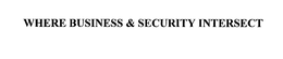 WHERE SECURITY & BUSINESS INTERSECT trademark
