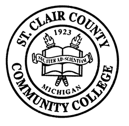 ST. CLAIR COUNTY COMMUNITY COLLEGE 1923 MICHIGAN SIC ITER AD - SCIENTIAM trademark