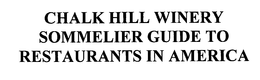 CHALK HILL WINERY SOMMELIER GUIDE TO RESTAURANTS IN AMERICA trademark