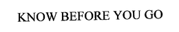 KNOW BEFORE YOU GO trademark