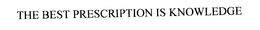 THE BEST PRESCRIPTION IS KNOWLEDGE trademark