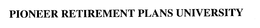 PIONEER RETIREMENT PLANS UNIVERSITY trademark