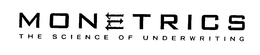 MONETRICS THE SCIENCE OF UNDERWRITING trademark