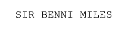 SIR BENNI MILES trademark
