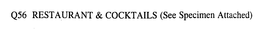 Q56 RESTAURANT & COCKTAILS trademark