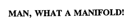 MAN, WHAT A MANIFOLD! trademark
