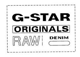 G-STAR ORIGINALS RAW DENIM trademark