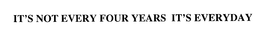 IT'S NOT EVERY FOUR YEARS IT'S EVERY DAY trademark