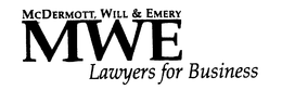 MCDERMOTT, WILL & EMERY MWE LAWYERS FOR BUSINESS trademark