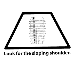 LOOK FOR THE SLOPING SHOULDER. trademark