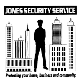 JONES SECURITY SERVICE PROTECTING YOUR HOME, BUSINESS AND COMMUNITY. trademark