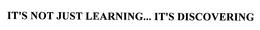 IT'S NOT JUST LEARNING... IT'S DISCOVERING trademark