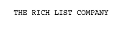 THE RICH LIST COMPANY trademark