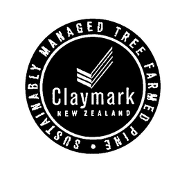 CLAYMARK NEW ZEALAND SUSTAINABLY MANAGED TREE FARMED PINE trademark