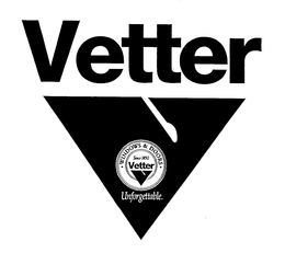 VETTER WINDOWS & DOORS SINCE 1892 VETTER UNFORGETTABLE. trademark
