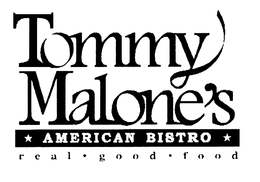 TOMMY MALONE'S AMERICAN BISTRO. REAL. GOOD. FOOD. trademark