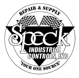 SPECK INDUSTRIAL CONTROLS, INC. REPAIR & SUPPLY "YOUR ONE SOURCE" trademark