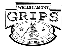 WELLS LAMONT GRIPS GENUINE LEATHER GLOVES trademark