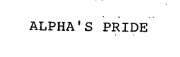 ALPHA'S PRIDE trademark