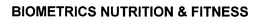 BIOMETRICS NUTRITION & FITNESS trademark