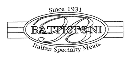SINCE 1931 BATTISTONI ITALIAN SPECIALTY MEATS trademark