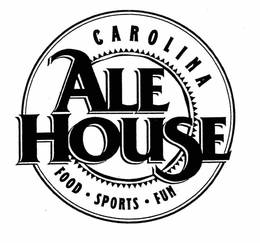 CAROLINA ALE HOUSE FOOD SPORTS FUN trademark