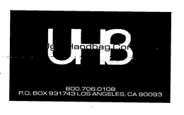 UHB THE UGLY HANDBAG COMPANY COUTURE WITH AN EDGE 800.706.0108 P.O. BOX 931743 LOS ANGELES, CA 90093 trademark