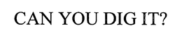 CAN YOU DIG IT? trademark