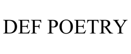 DEF POETRY trademark