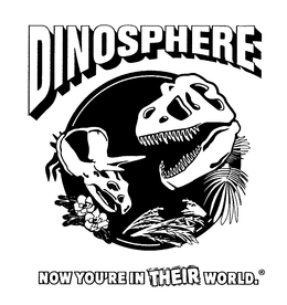 DINOSPHERE NOW YOU'RE IN THEIR WORLD. trademark