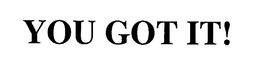 YOU GOT IT! trademark
