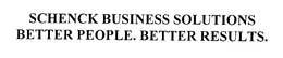 SCHENCK BUSINESS SOLUTIONS BETTER PEOPLE. BETTER RESULTS. trademark