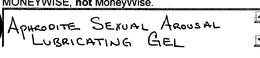 APHRODITE SEXUAL AROUSAL LUBRICATING GEL trademark