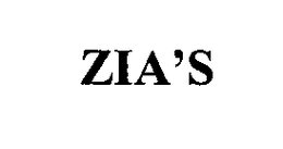 ZIA'S trademark