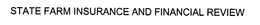 STATE FARM INSURANCE AND FINANCIAL REVIEW trademark