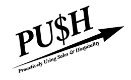 PUSH PROACTIVELY USING SALES & HOSPITALITY trademark